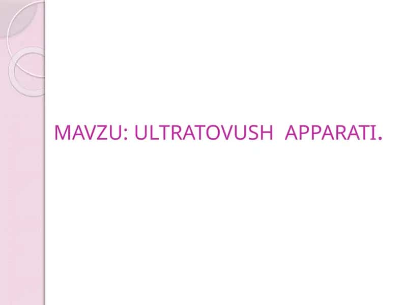 Ultratovush apparati