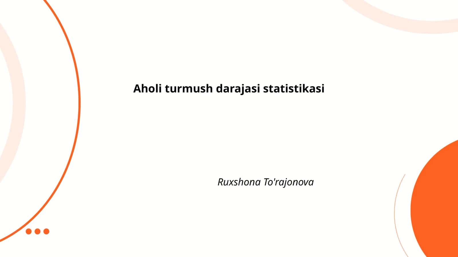 Aholi turmush darajasi statistikasi