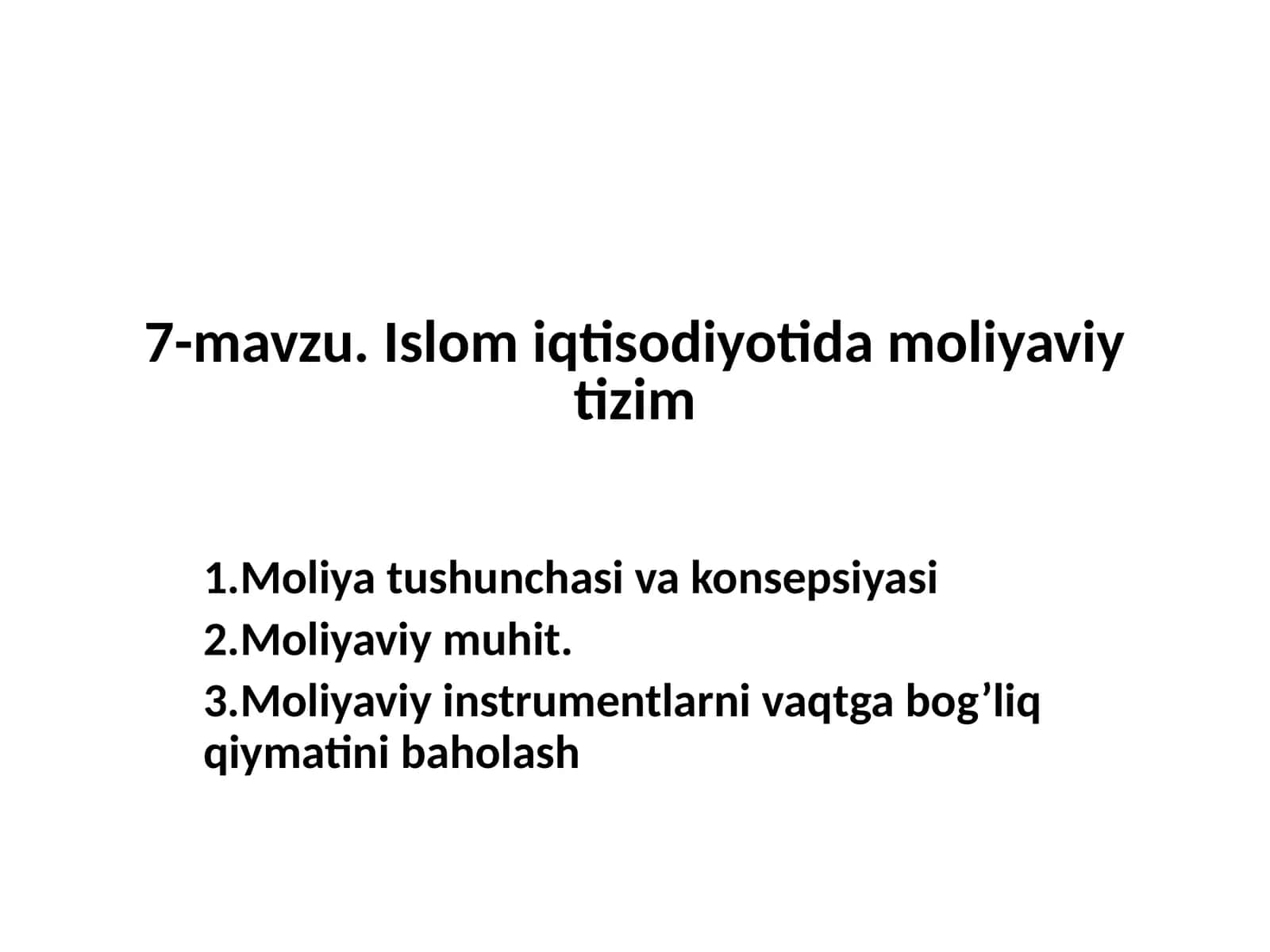 Islomiqtisodiyotidamoliyaviytizim