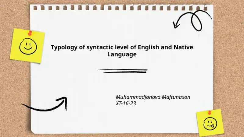 Typology of syntactic level of English and Native Language