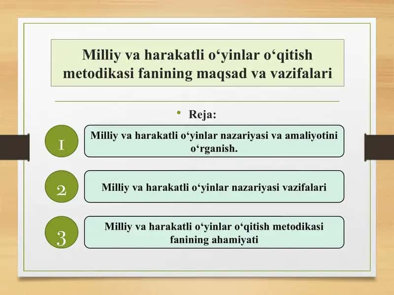 Milliy va harakatli o‘yinlar o‘qitish metodikasi fanining maqsad va vazifalari
