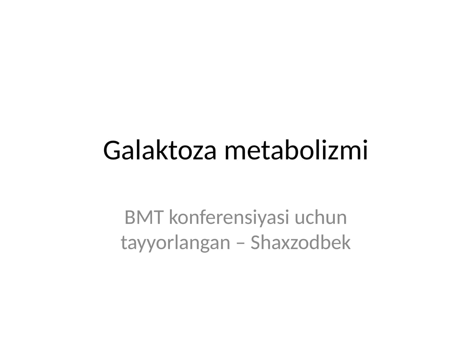 Galaktoza metabolizmi