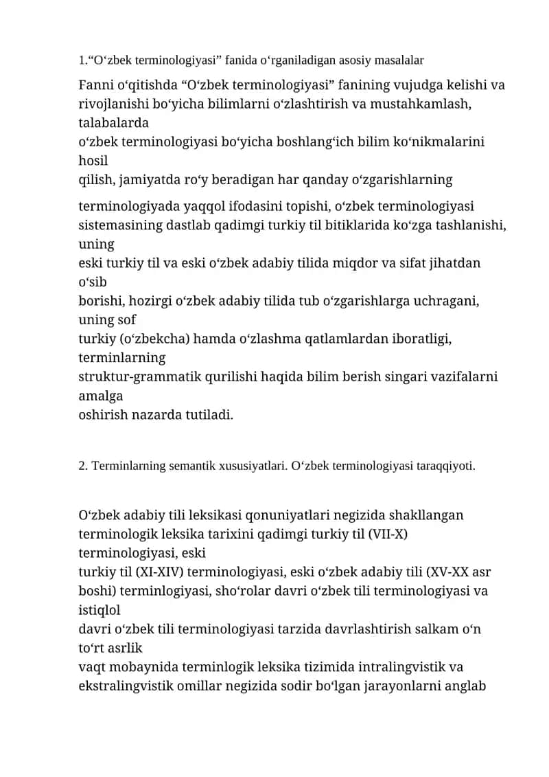 O‘zbek terminologiyasi