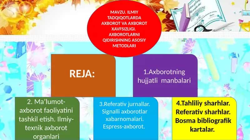 ILMIY TADQIQOTLARDA AXBOROT VA AXBOROT XAVFSIZLIGI