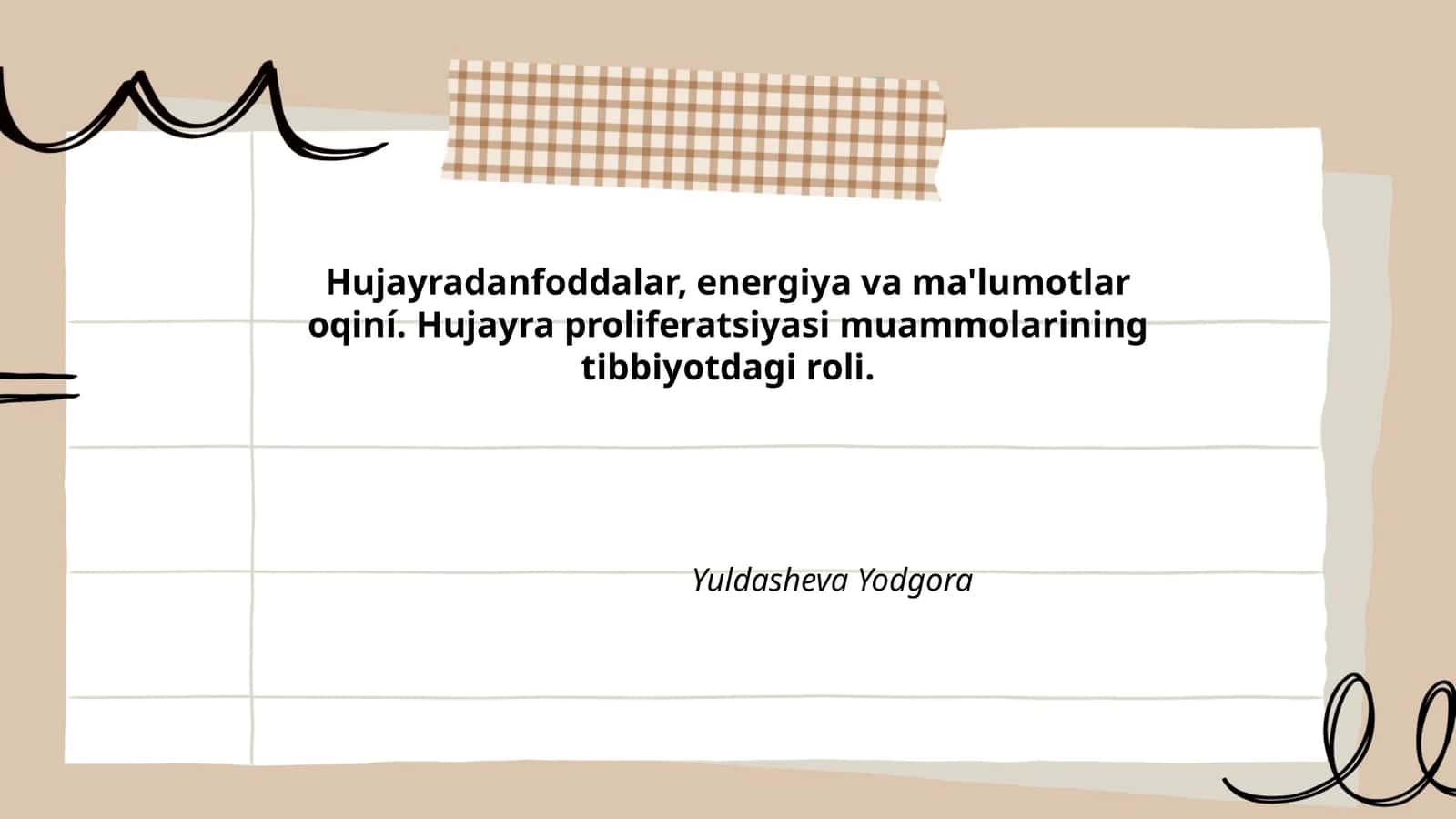Hujayradanfoddalar, energiya va ma'lumotlar oqiní