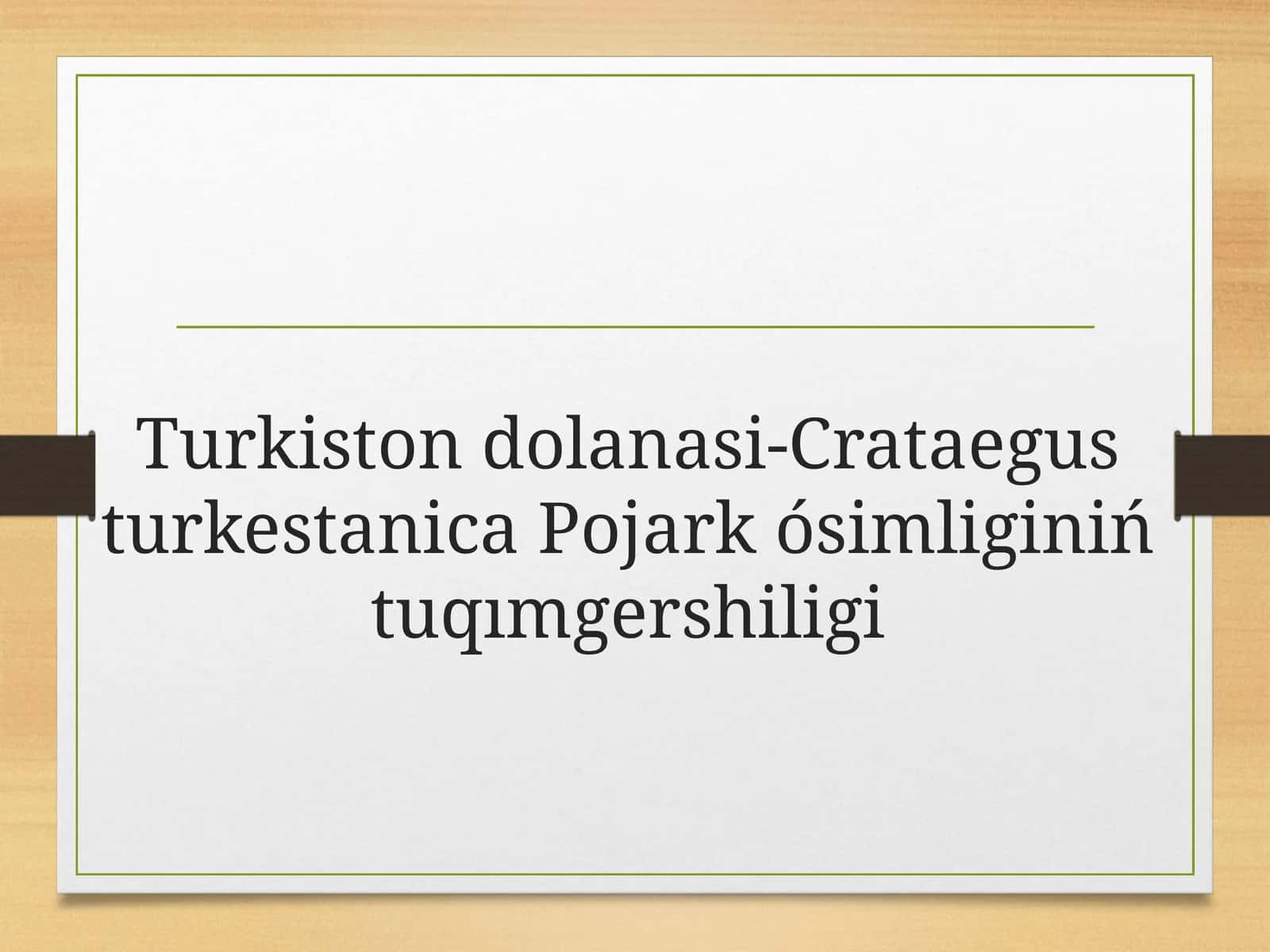 Turkiston dolanasi-Crataegus turkestanica Pojarkósimligi