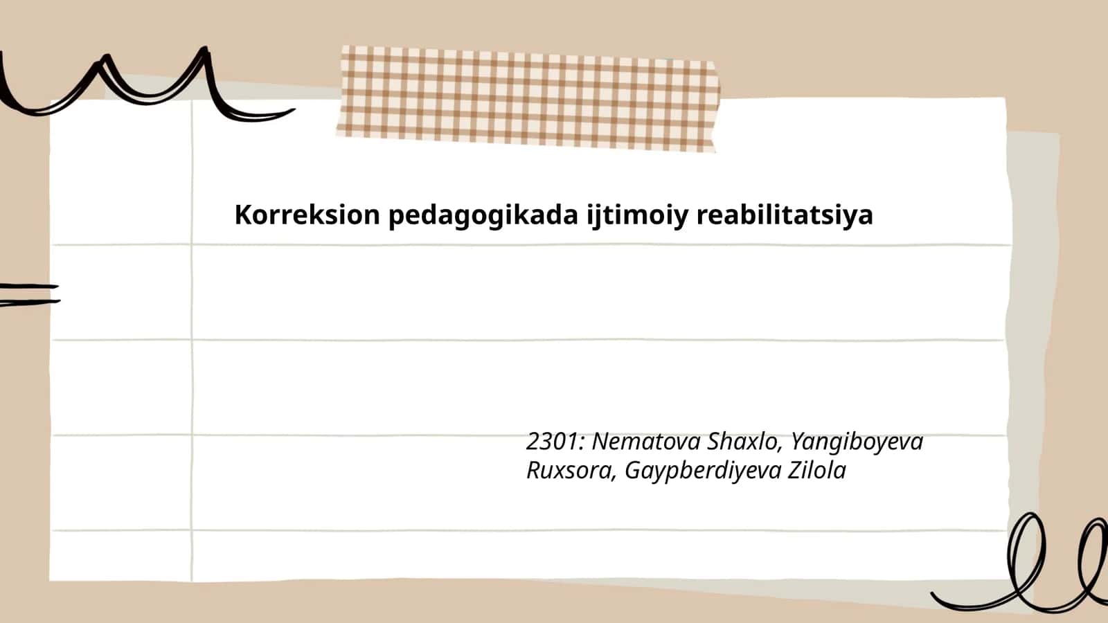 Korreksion pedagogikada ijtimoiy reabilitatsiya