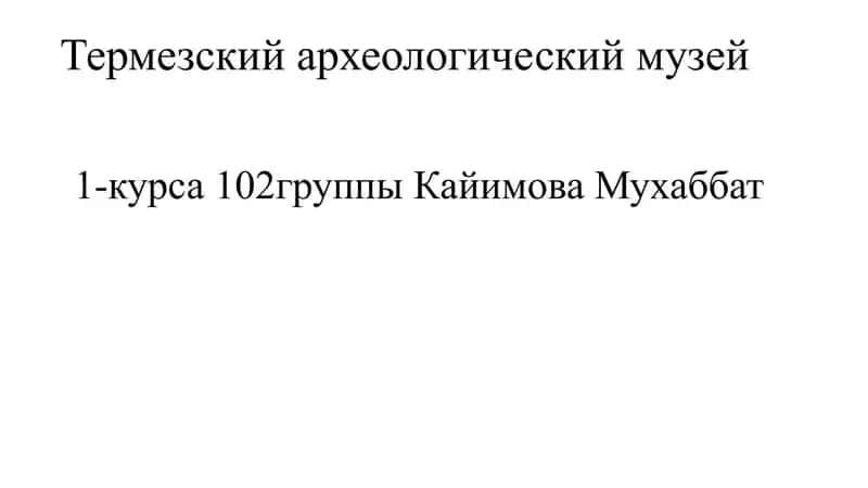 Термезский археологический музей