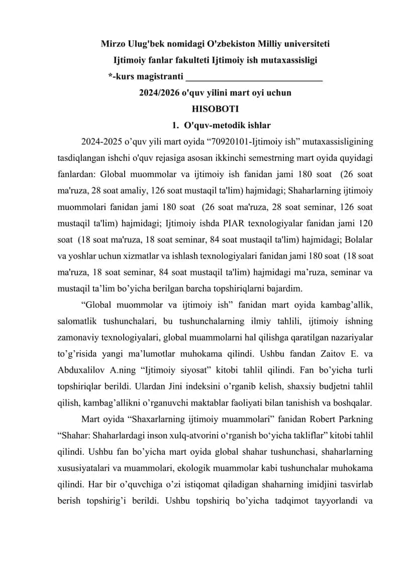 O'quv-metodik ishlar