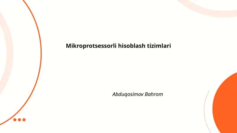 Mikroprotsessorli hisoblash tizimlari