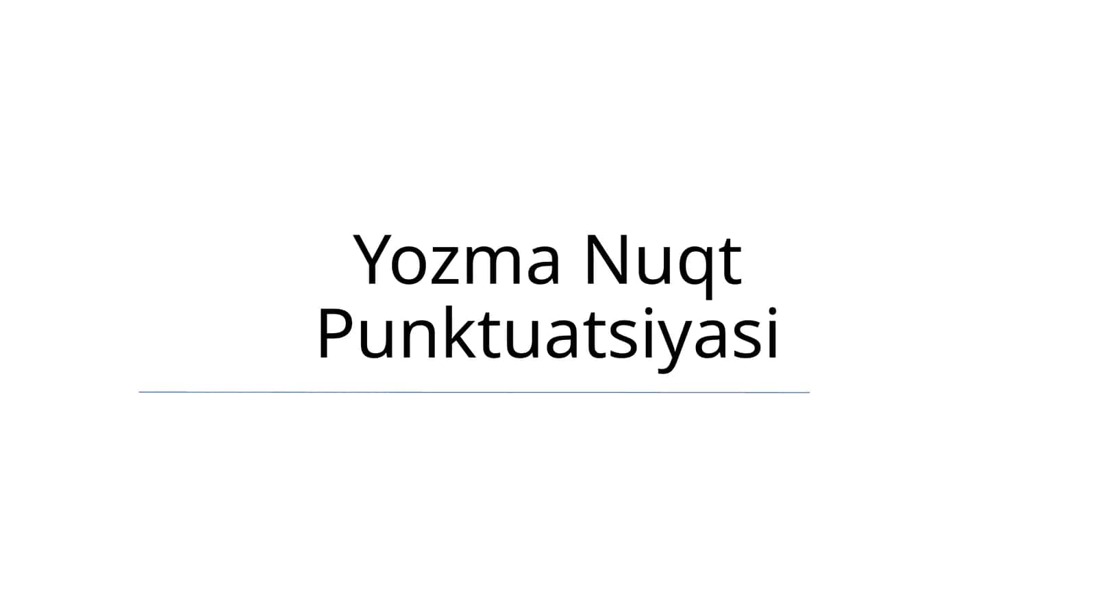 Yozma Nuqt Punktuatsiyasi