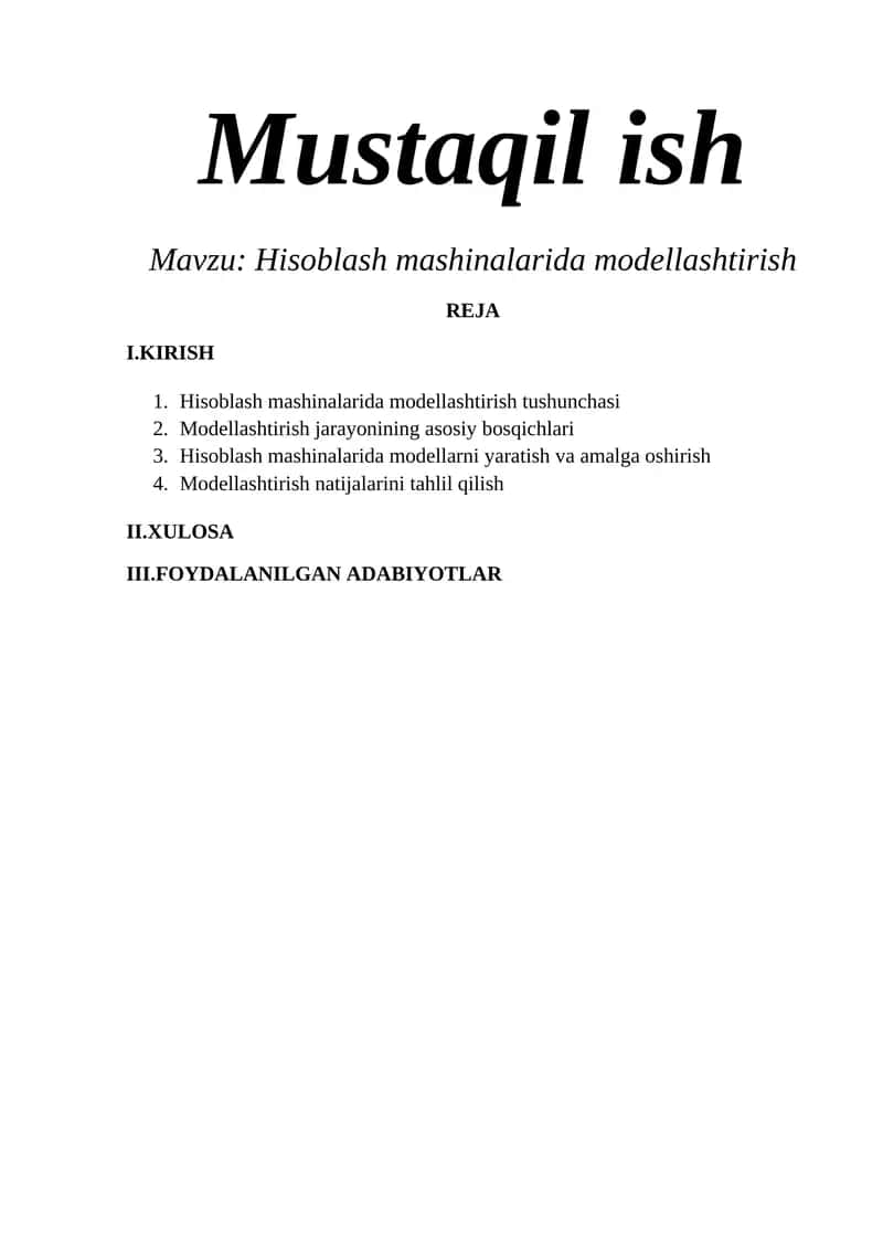 Hisoblash mashinalarida modellashtirish