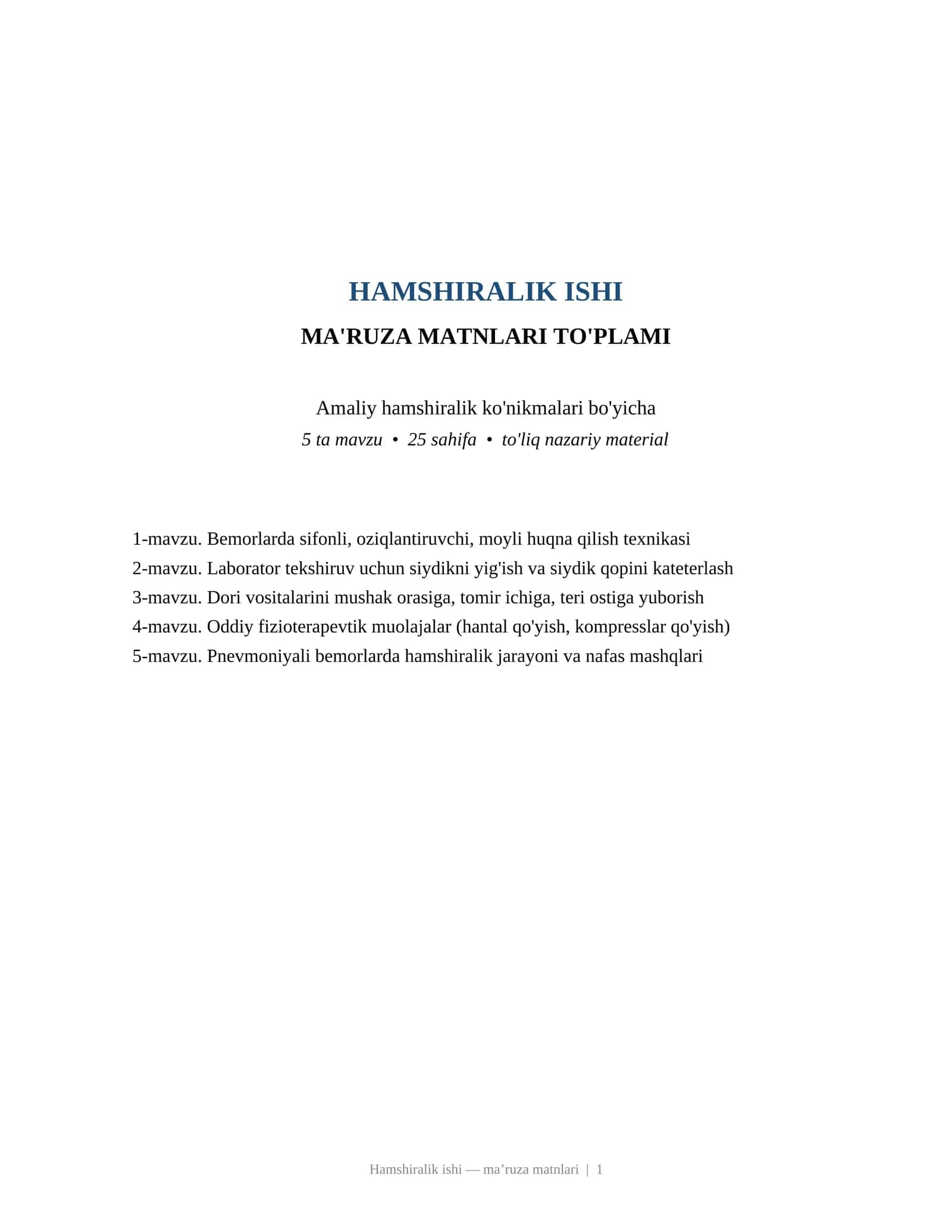 Bemorlarda sifonli, oziqlantiruvchi, moyli huqna qilish texnikasi