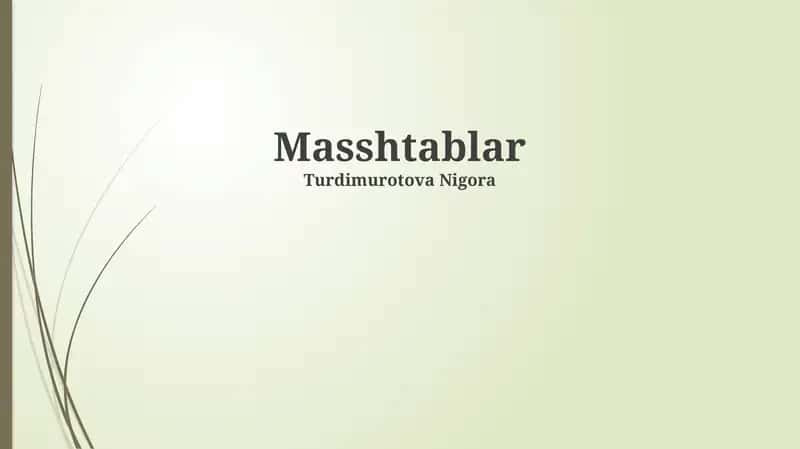Masshtablar