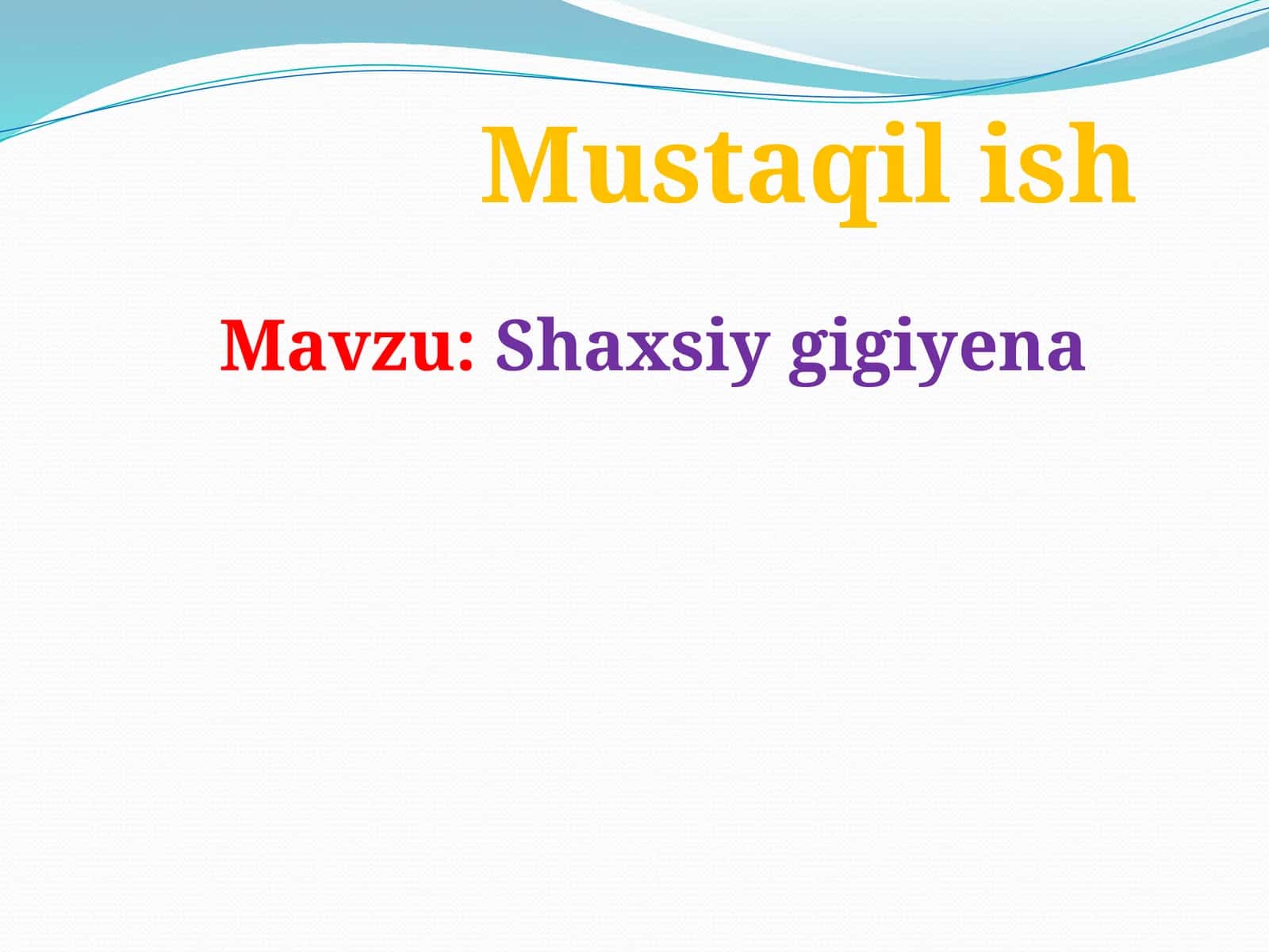 Shaxsiy gigiyena
