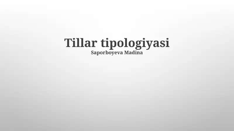 Tillar tipologiyasi