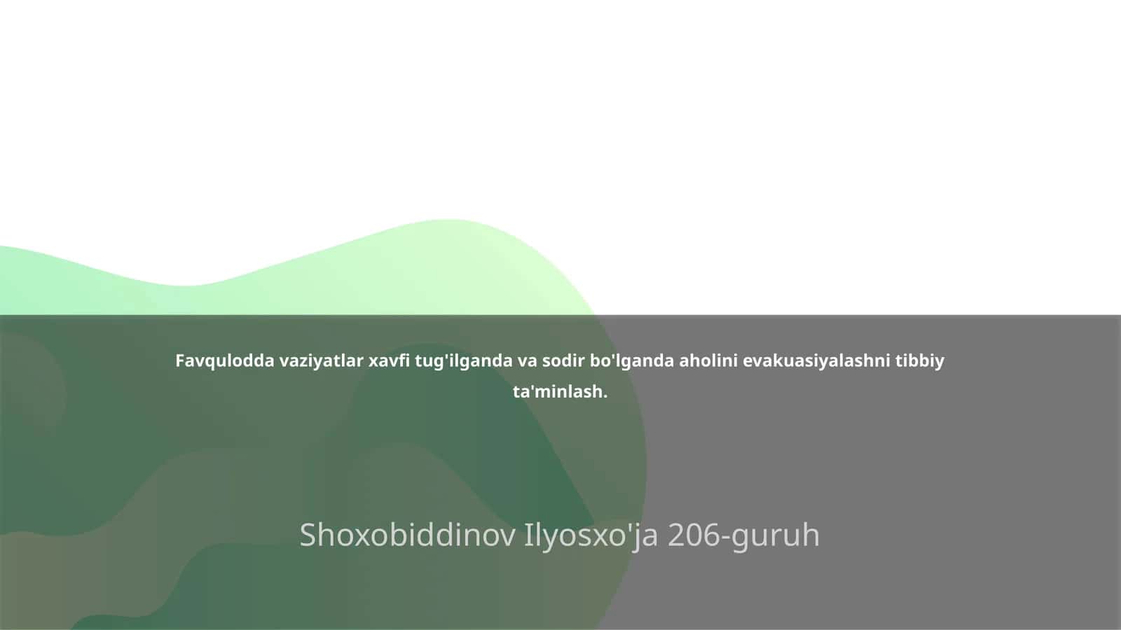 Evakuatsiyalanuvchi aholini yig'ish punkti va vazifalari