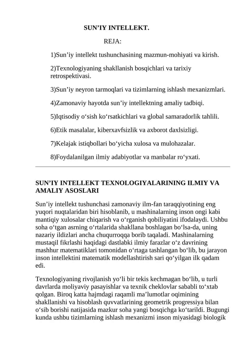 SUN’IY INTELLEKT