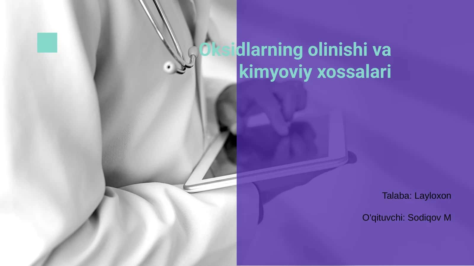 Oksidlarning olinishi va kimyoviy xossalari