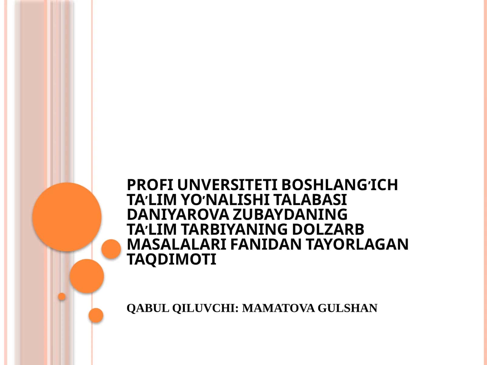 Yoshlarda mafkuraviy immunitetni shakllantirishda ta'lim -tarbiyaning o'rni.