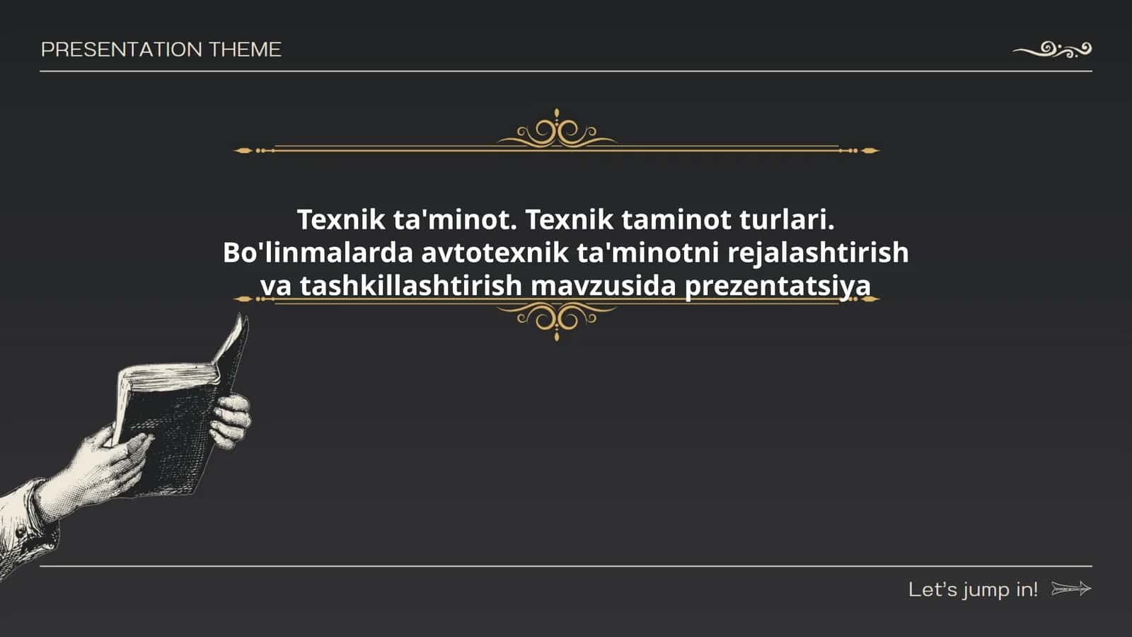 Bo'linmalarda avtotexnik ta'minotni rejalashtirish va tashkillashtirish mavzusida prezentatsiya