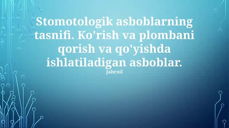 Stomatologik asboblar