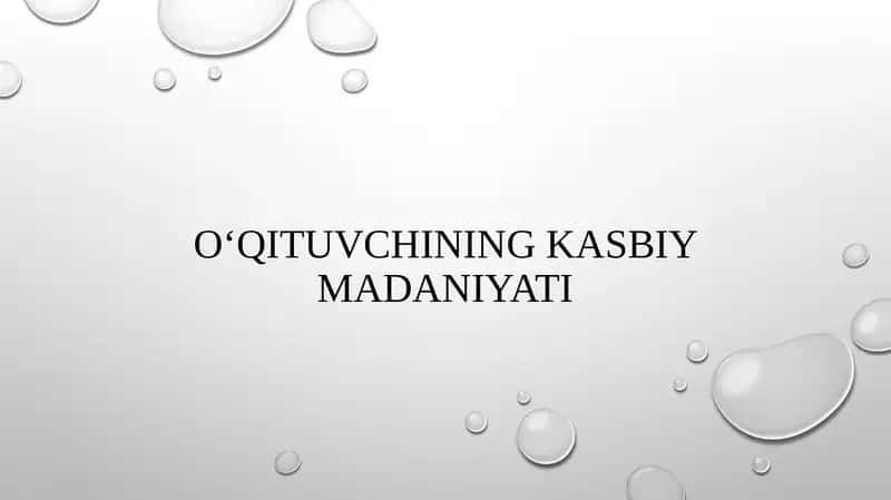 Kasbiy Madaniyat Tushunchasi
