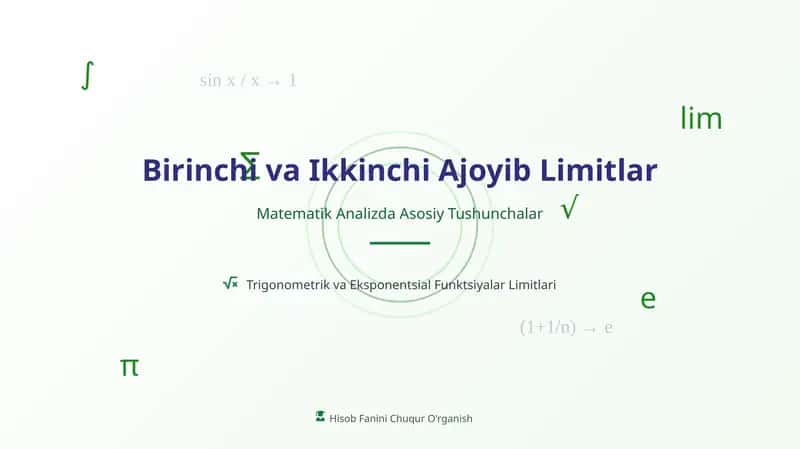 Birinchi va Ikkinchi Ajoyib Limitlar
