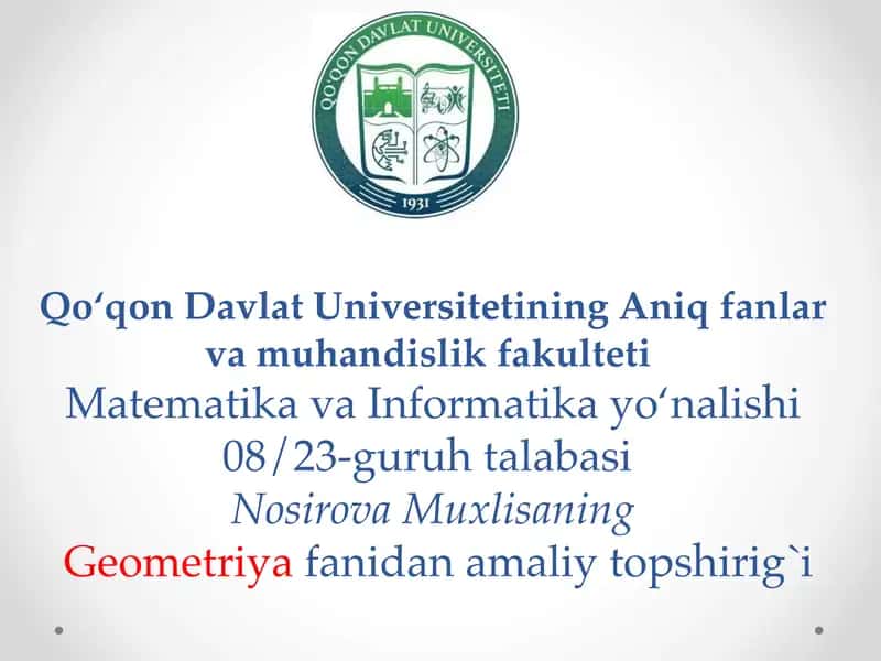Sirtning uchinchi kvadratik
formasi