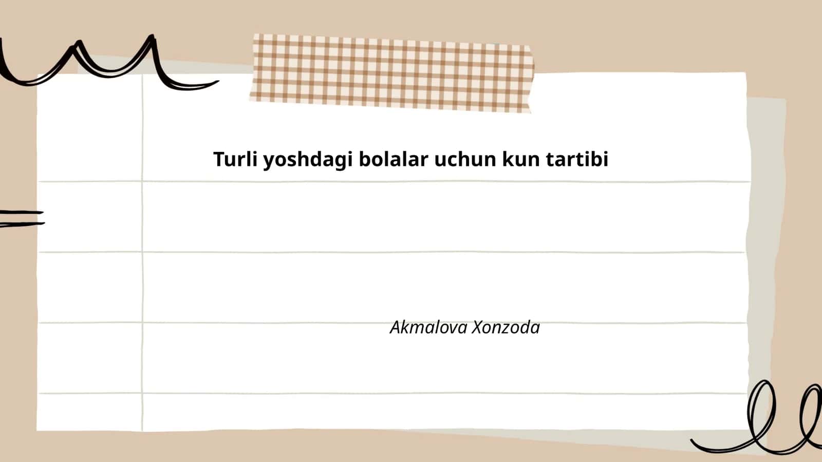 Turli yoshdagi bolalar uchun kun tartibi