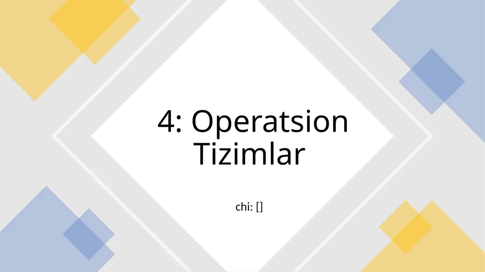 Operatsion Tizimlar