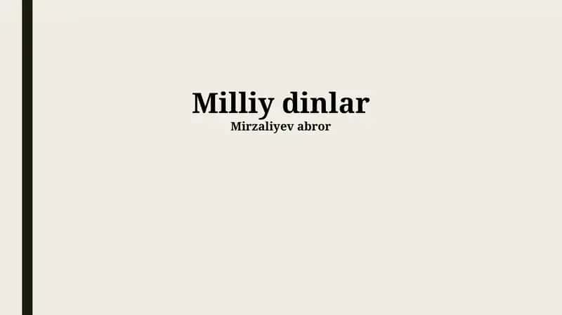 Milliy dinlar