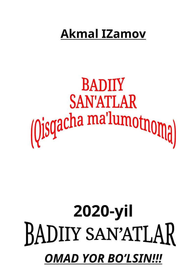 BADIIY SAN’ATLAR ZARBULMASAL