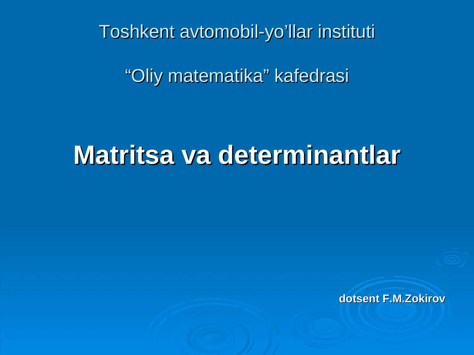 Matritsa vа dеtеrminаntlаr