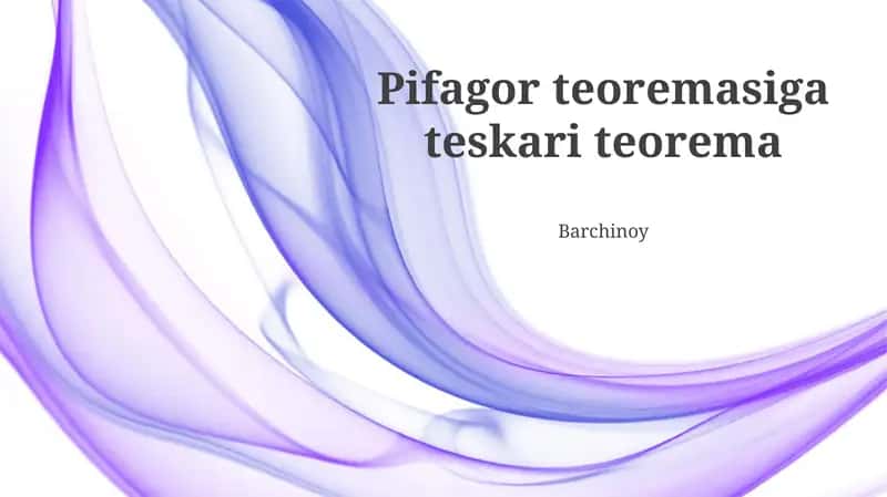 Pifagor teoremasiga teskari teorema