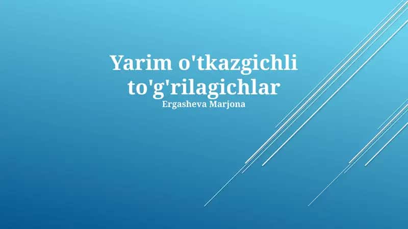 Yarim o'tkazgichli to'g'rilagichlar