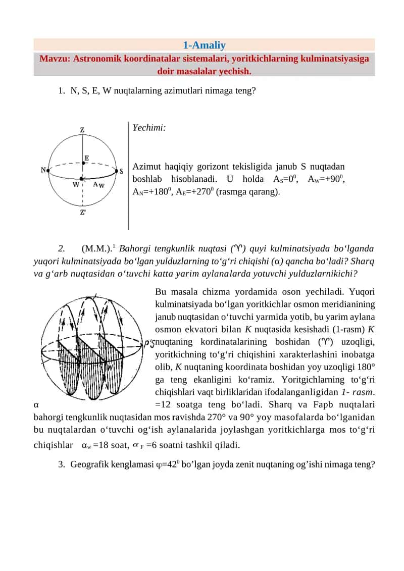 Astronomik koordinatalar sistemalari