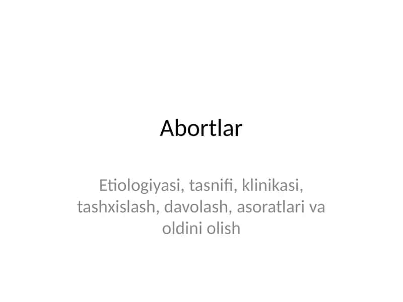 Abortlar
