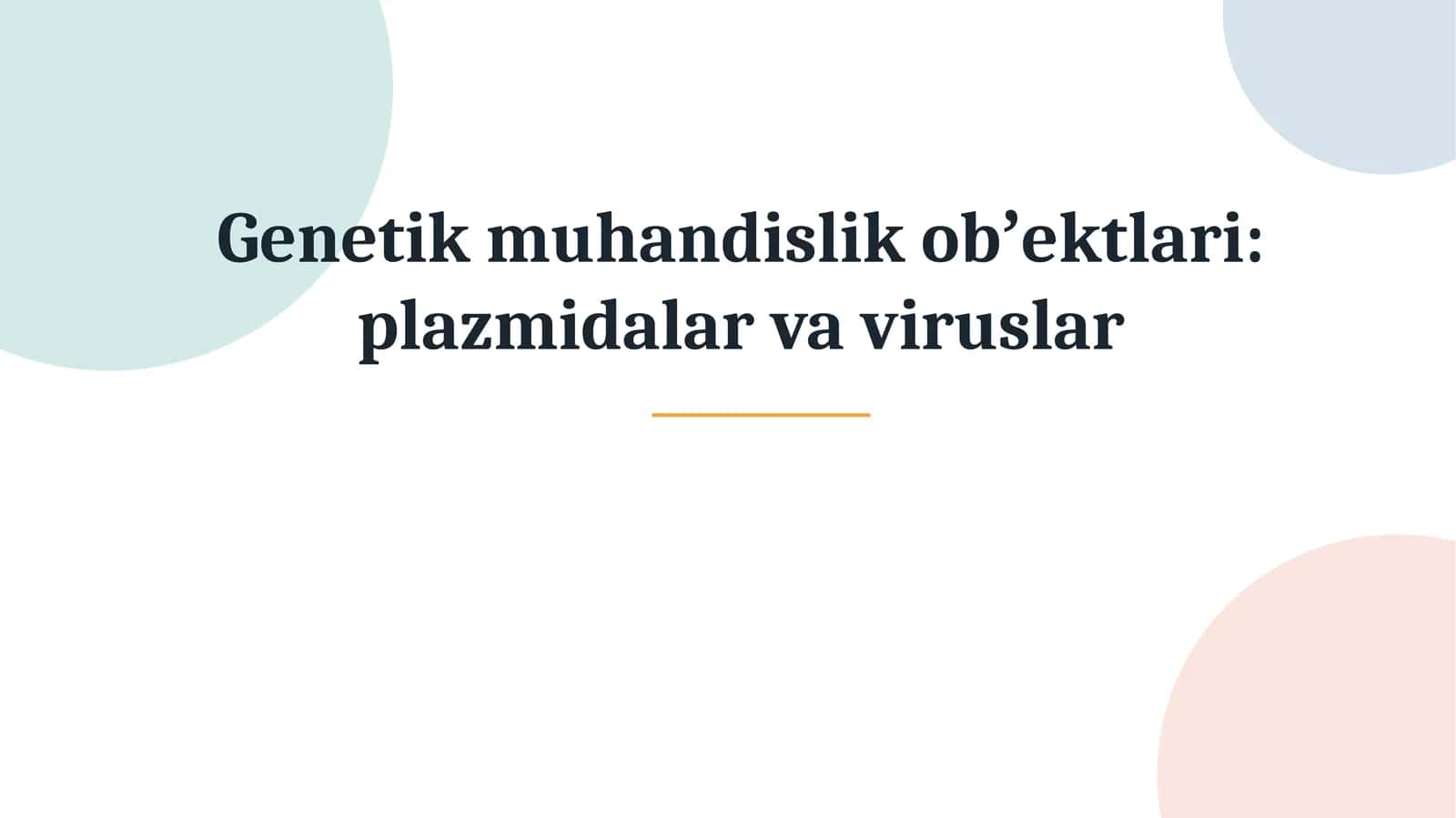 Genetik muhandislik obʼektlari: