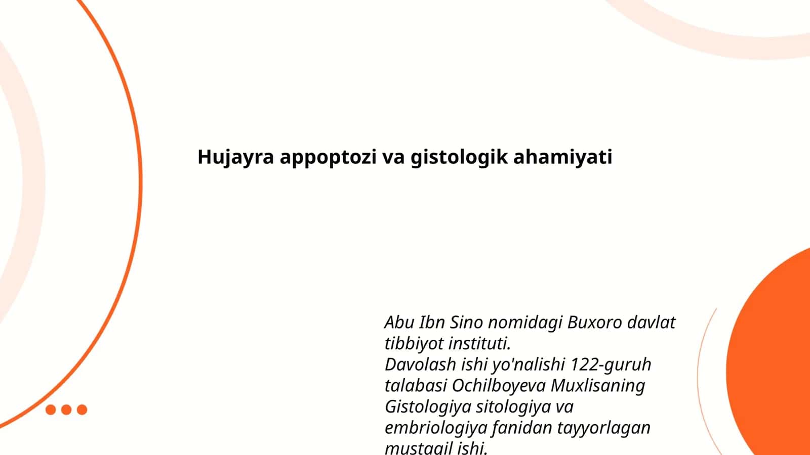 Hujayra appoptozi va gistologik ahamiyati