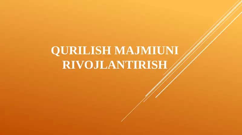 Qurilish majmiuni rivojlantirish