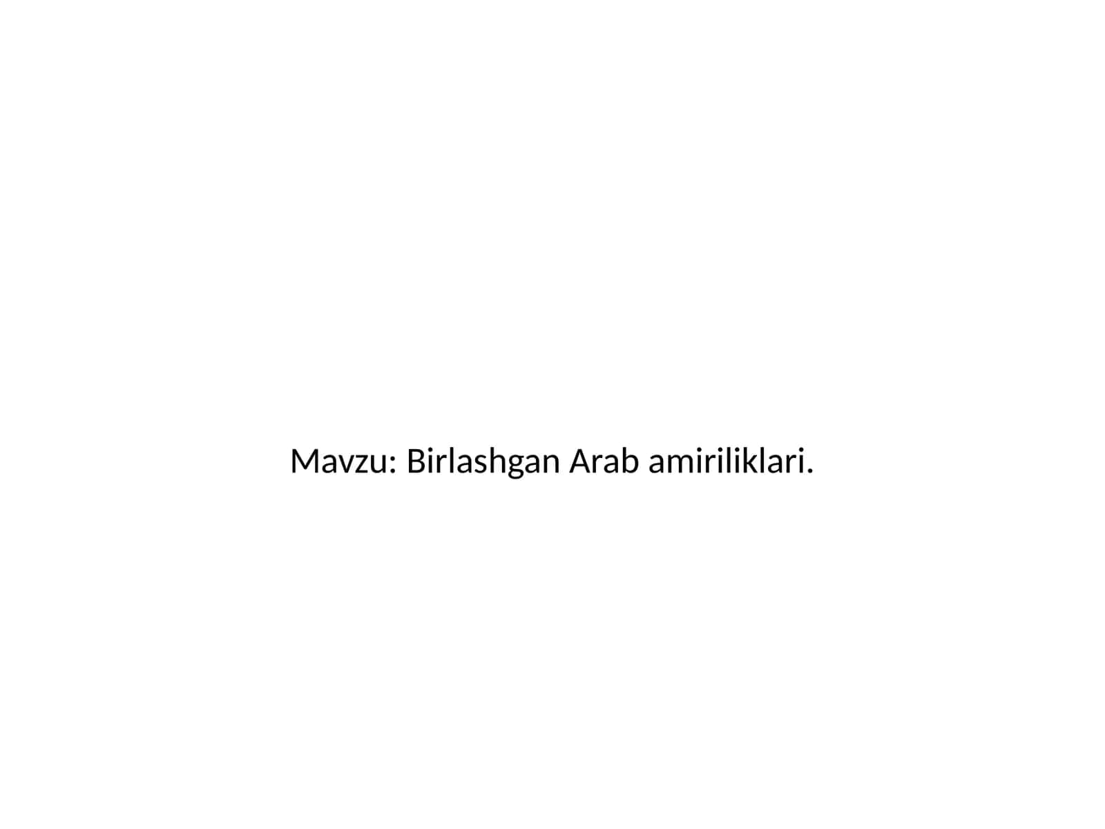 Birlashgan Arab amiriliklari.