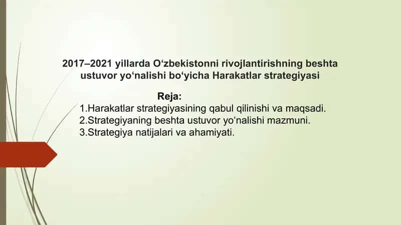 2017–2021 yillarda O‘zbekistonni rivojlantirishning beshta ustuvor yo‘nalishi bo‘yicha.pptx
