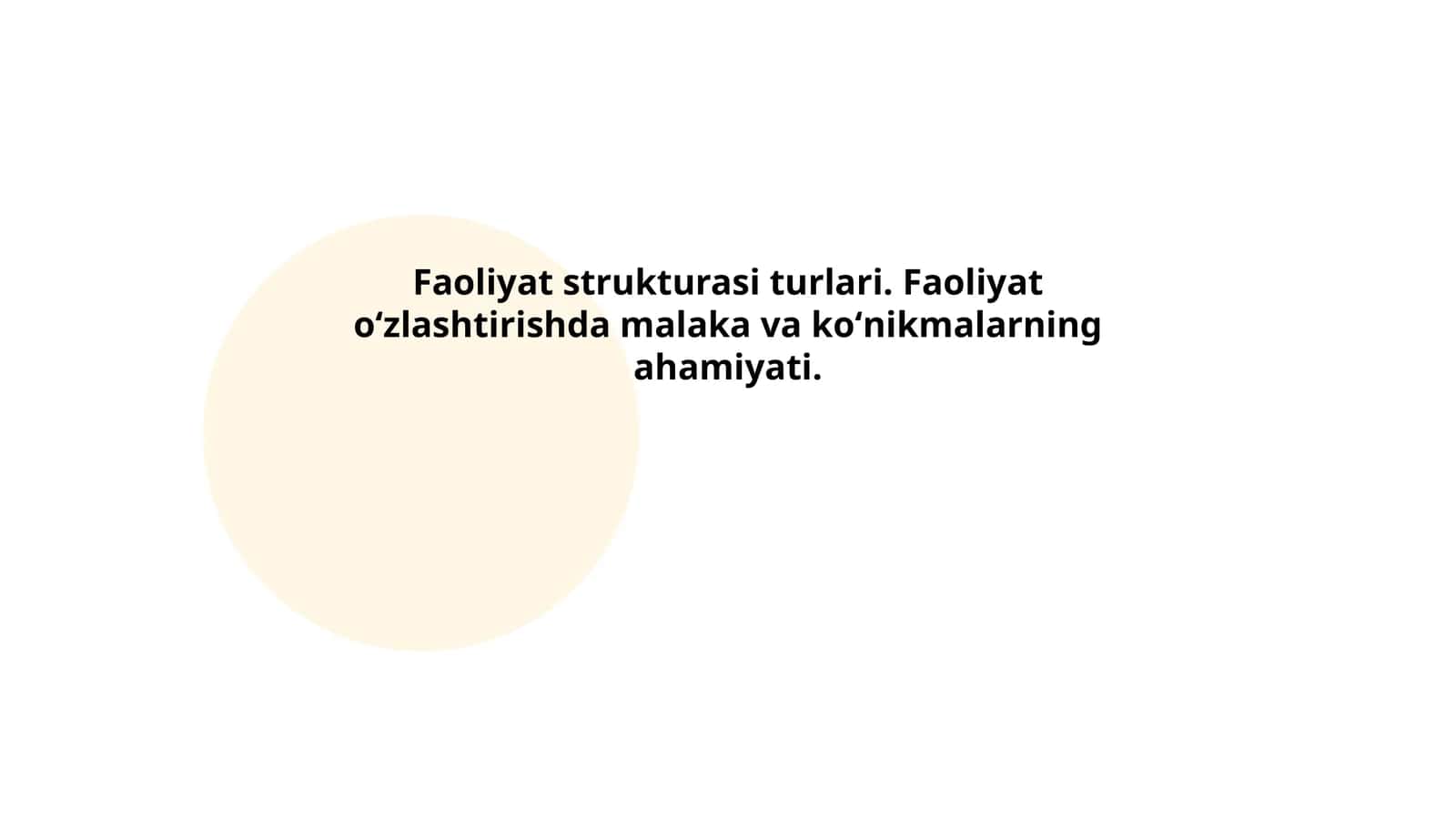 Faoliyat strukturasi turlari