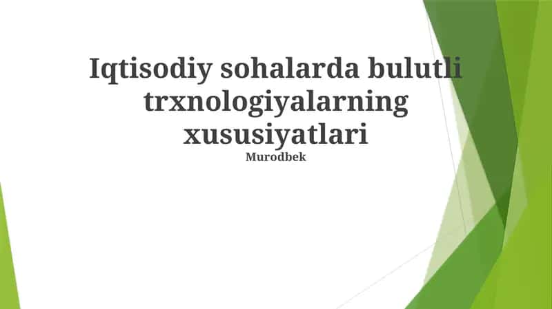 Bulut Texnologiyalarining Iqtisodiy Sektorlardagi Xususiyatlari