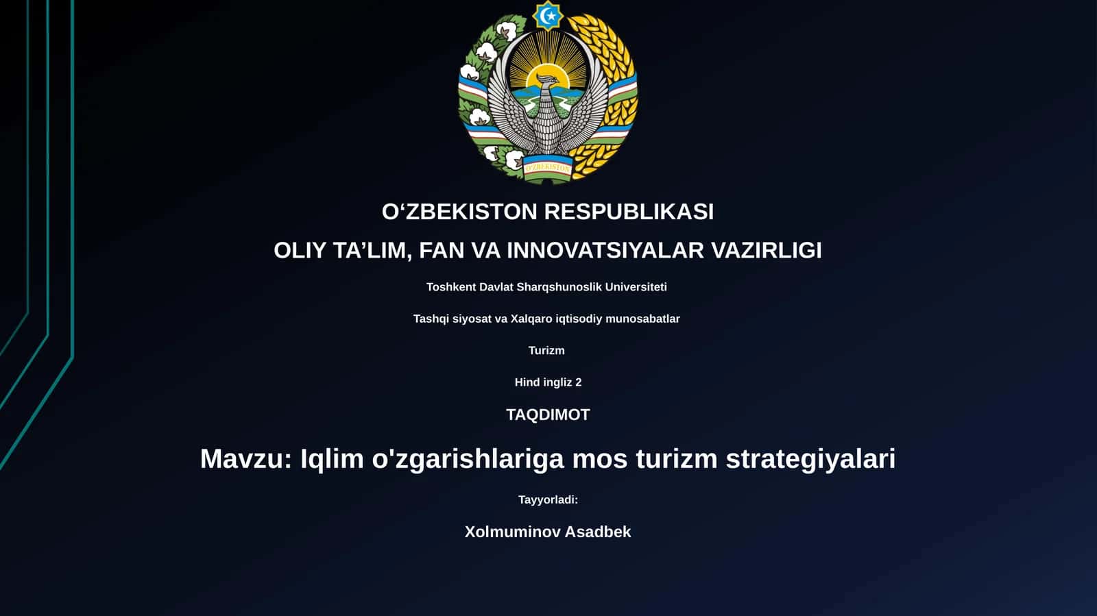Iqlim o'zgarishlariga mos turizm strategiyalari