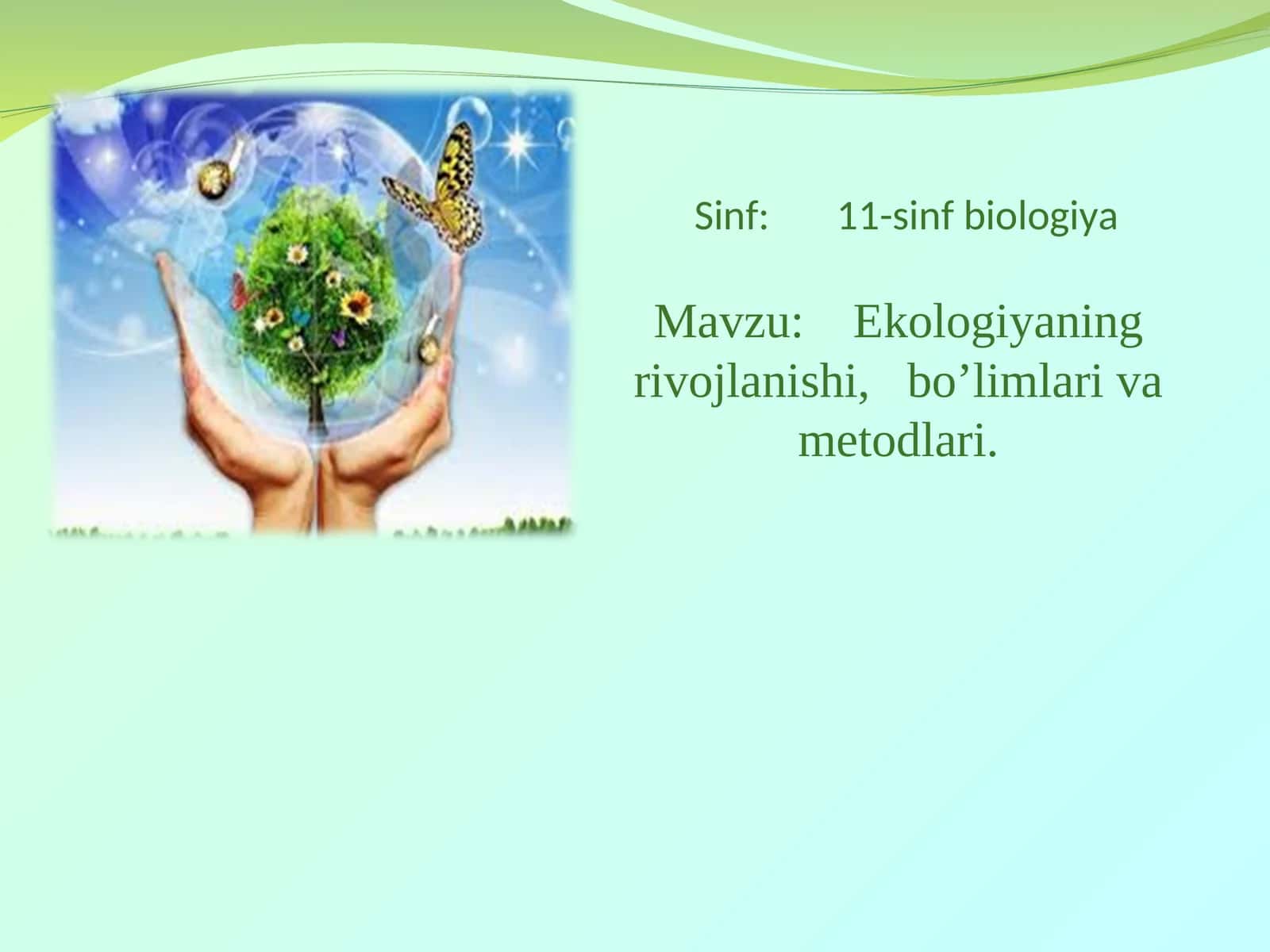 Ekologiyaning rivojlanishi, bo’limlari va metodlari