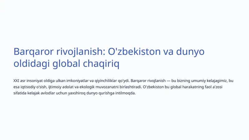 Barqaror rivojlanish
