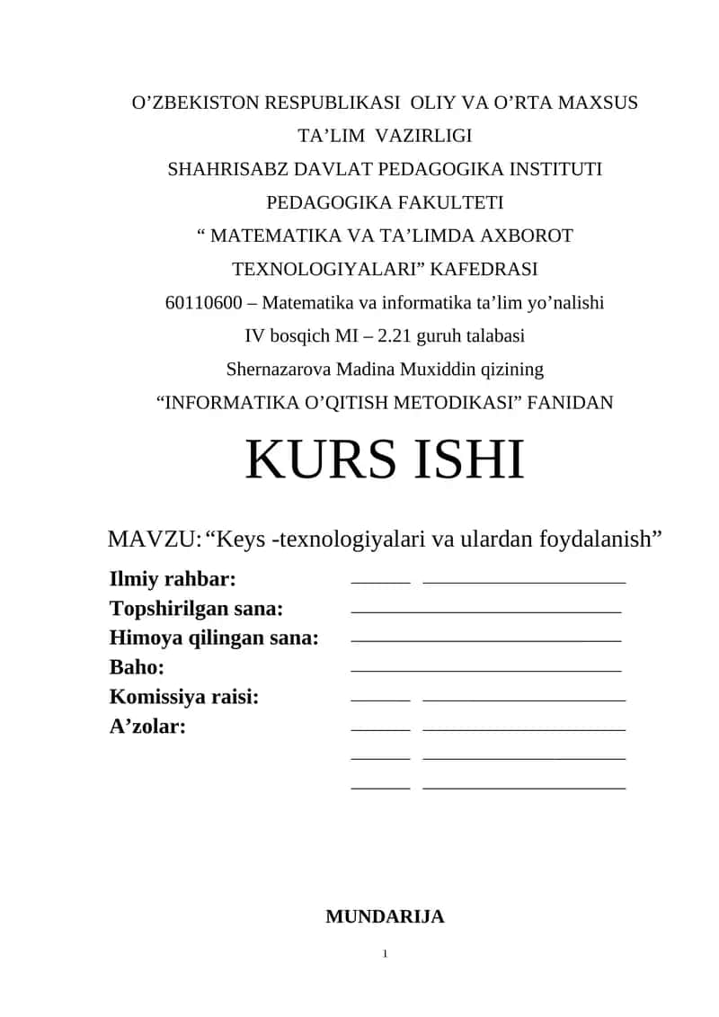 Keys -texnologiyalari va ulardan foydalanish