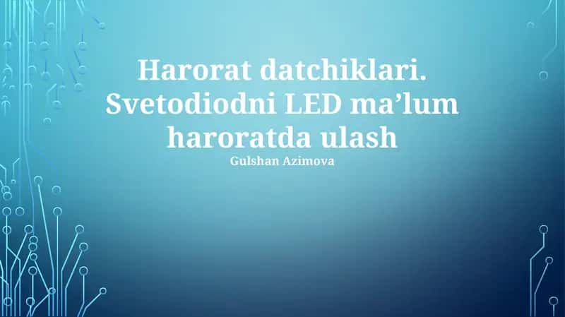 Harorat datchiklari